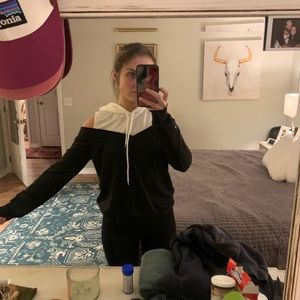 Cold shoulder sweatshirt hoodie